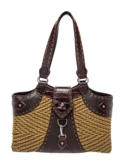 Pre-owned Brighton Jute Shoulder Bag In Brown