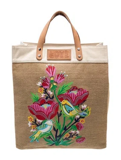 Pre-owned Brighton Jute Top Handle Bag In Neutrals