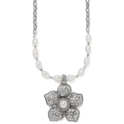 Brighton Kyoto In Bloom & Pearl Cherry Blossom Pendant Necklace In Silver