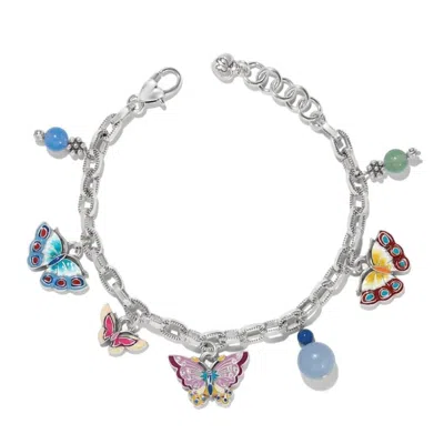 Brighton Kyoto In Bloom Butterfly Charm Bracelet In Silver With Multicolor Charms