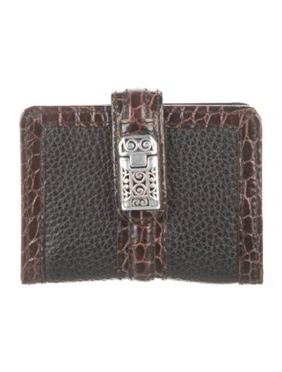 Pre-owned Brighton Leather Animal Print Compact Wallet In Multi