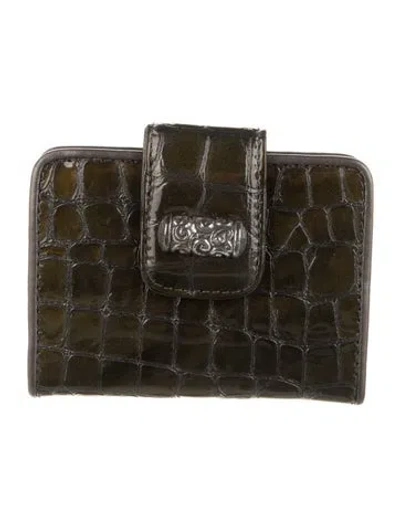 Pre-owned Brighton Leather Animal Print Wallet In Brown