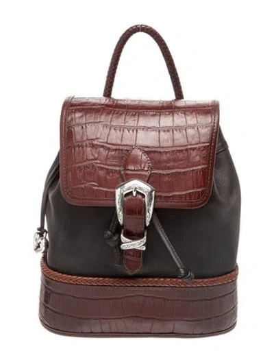 Pre-owned Brighton Leather Backpack In Brown