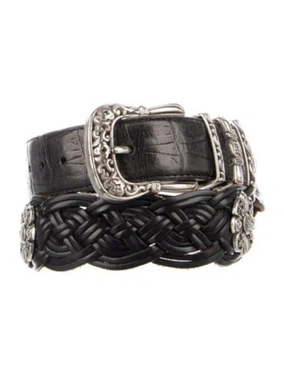 Pre-owned Brighton Leather Belt In Black