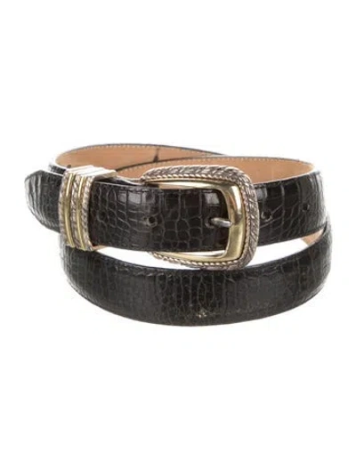 Pre-owned Brighton Leather Belt In Black