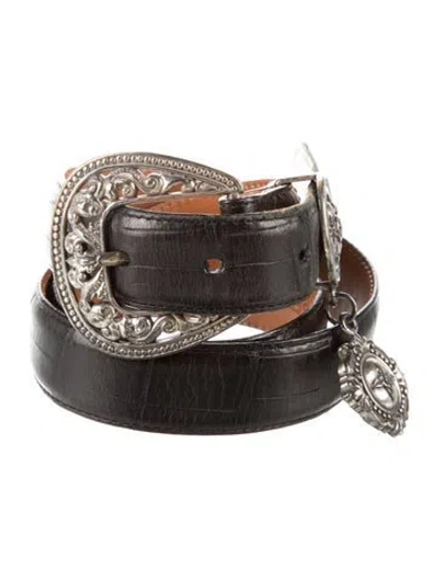 Pre-owned Brighton Leather Belt In Black