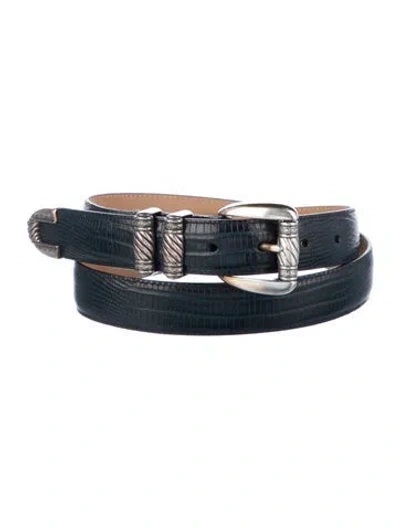 Pre-owned Brighton Leather Belt In Blue