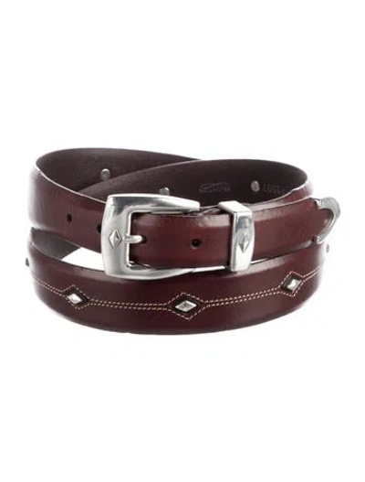 Pre-owned Brighton Leather Belt In Burgundy
