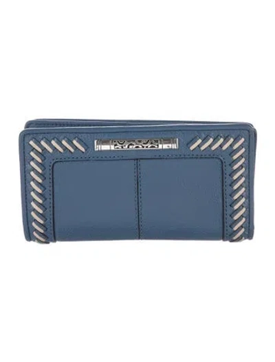 Pre-owned Brighton Leather Bifold Wallet In Blue