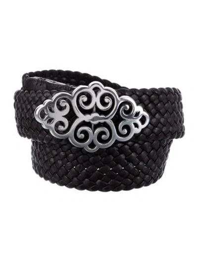 Pre-owned Brighton Leather Braided Accents Belt In Brown