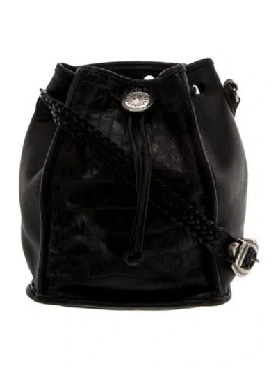 Pre-owned Brighton Leather Bucket Bag In Black