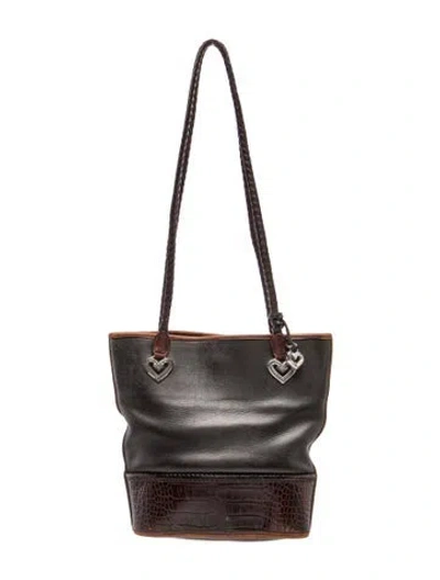 Pre-owned Brighton Leather Bucket Bag In Black