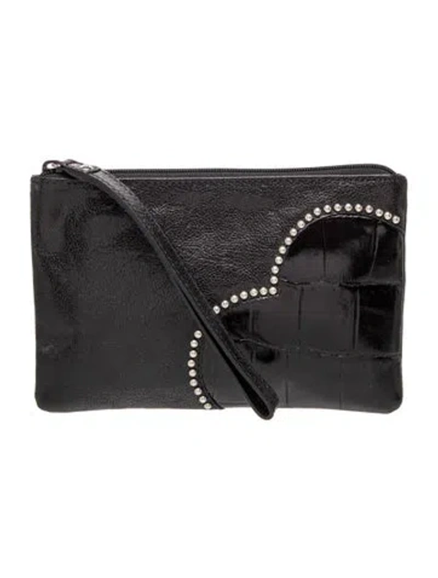 Pre-owned Brighton Leather Clutch In Black