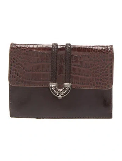Pre-owned Brighton Leather Clutch In Brown