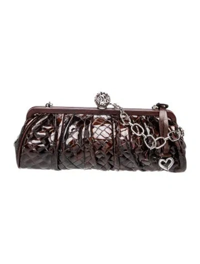 Pre-owned Brighton Leather Clutch In Brown