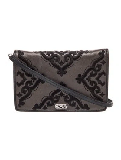 Pre-owned Brighton Leather Clutch In Gray