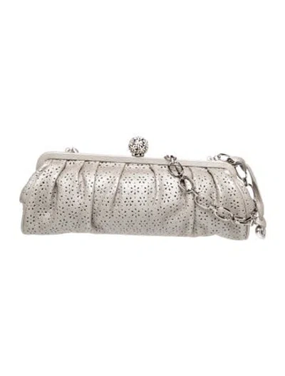 Pre-owned Brighton Leather Clutch In Grey