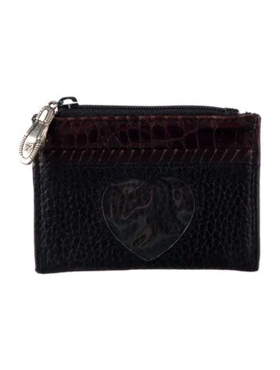 Pre-owned Brighton Leather Coin Pouch In Black