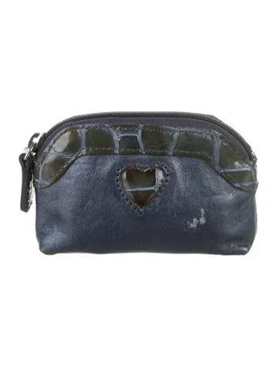 Pre-owned Brighton Leather Coin Pouch In Blue