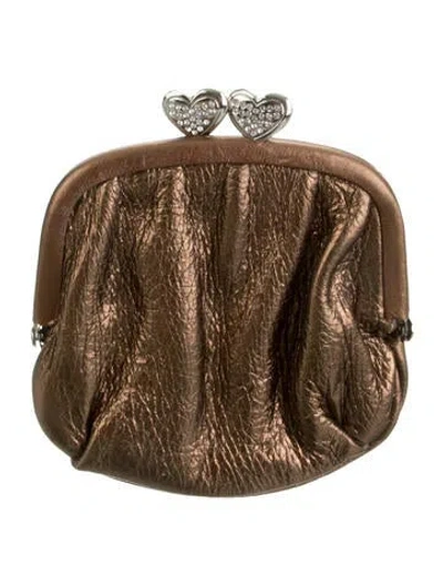 Pre-owned Brighton Leather Coin Pouch In Gold