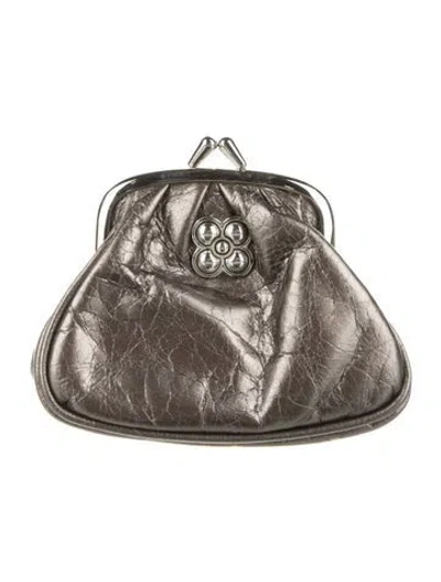 Pre-owned Brighton Leather Coin Pouch In Silver