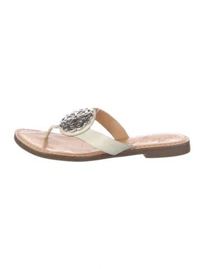 Pre-owned Brighton Leather Colorblock Pattern Flats In Neutral