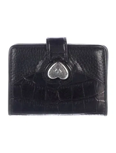 Pre-owned Brighton Leather Compact Wallet In Black