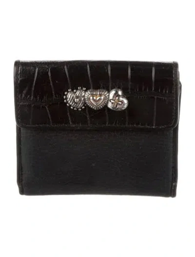 Pre-owned Brighton Leather Compact Wallet In Black