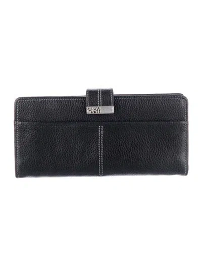 Pre-owned Brighton Leather Continental Wallet In Black