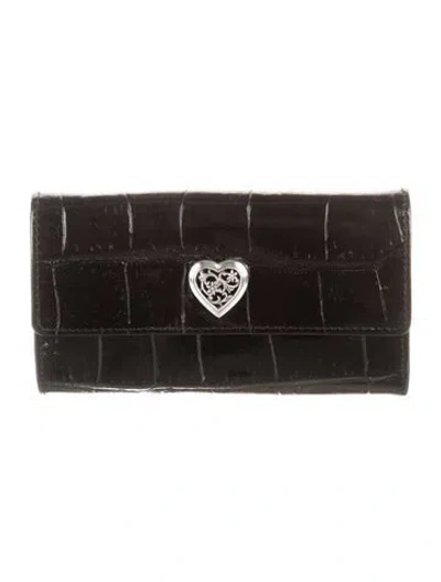 Pre-owned Brighton Leather Continental Wallet In Black