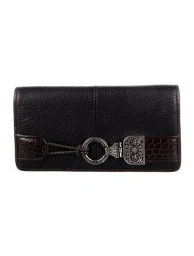 Pre-owned Brighton Leather Continental Wallet In Black