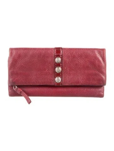 Pre-owned Brighton Leather Continental Wallet In Burgundy