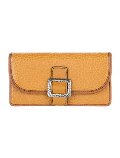 Pre-owned Brighton Leather Continental Wallet In Orange