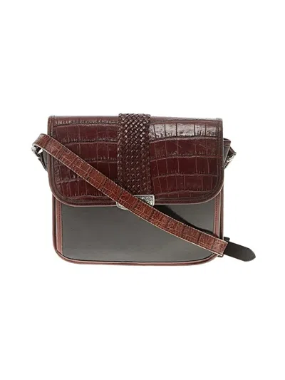 Pre-owned Brighton Leather Crossbody Bag In Black