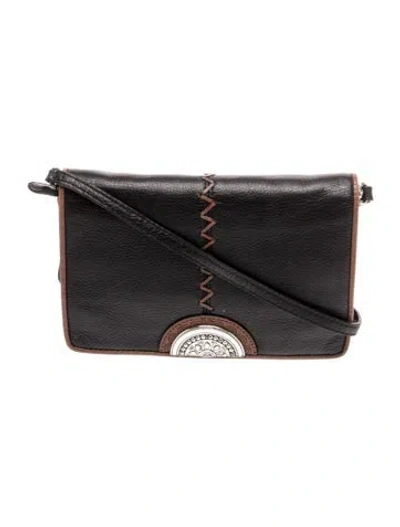 Pre-owned Brighton Leather Crossbody Bag In Black
