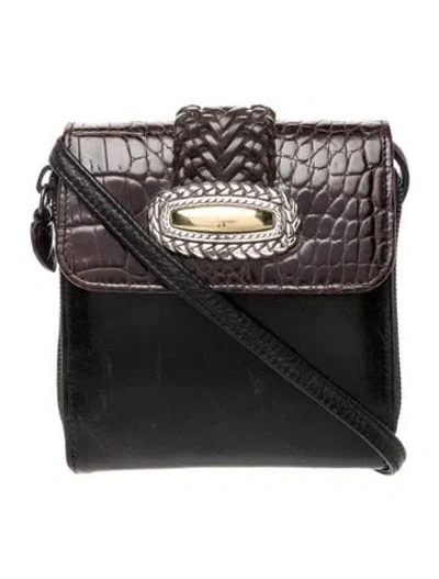 Pre-owned Brighton Leather Crossbody Bag In Black