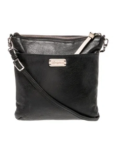 Pre-owned Brighton Leather Crossbody Bag In Black