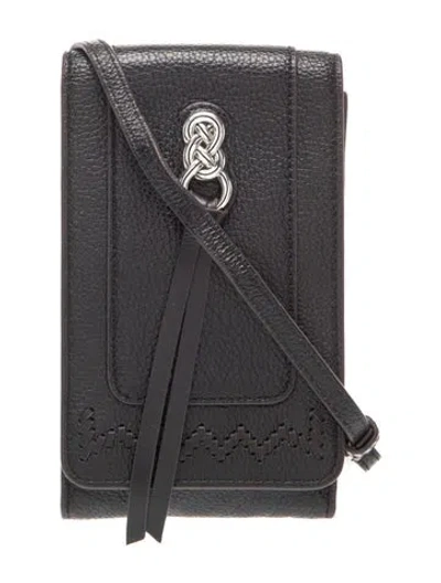Pre-owned Brighton Leather Crossbody Bag In Black