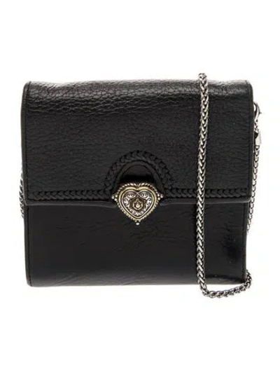 Pre-owned Brighton Leather Crossbody Bag In Black