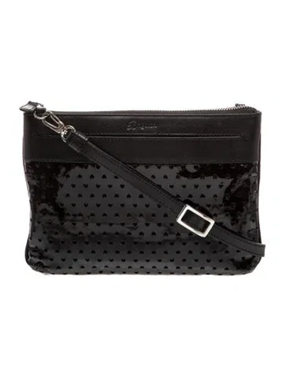 Pre-owned Brighton Leather Crossbody Bag In Black