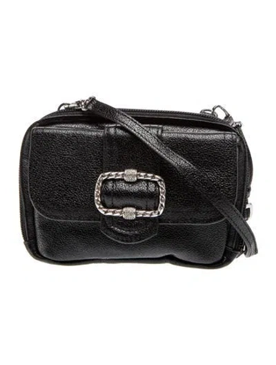 Pre-owned Brighton Leather Crossbody Bag In Black