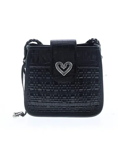 Pre-owned Brighton Leather Crossbody Bag In Black