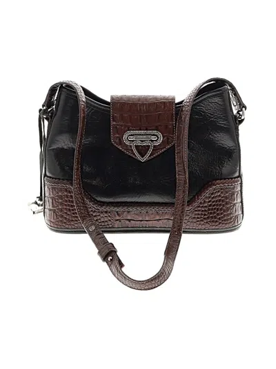 Pre-owned Brighton Leather Crossbody Bag In Black