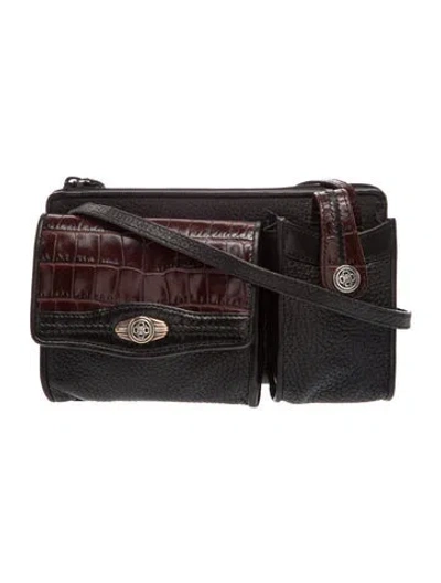 Pre-owned Brighton Leather Crossbody Bag In Black