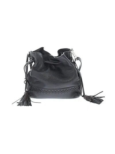 Pre-owned Brighton Leather Crossbody Bag In Black