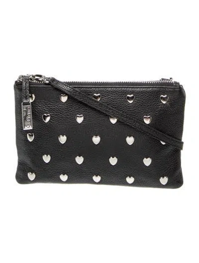 Pre-owned Brighton Leather Crossbody Bag In Black
