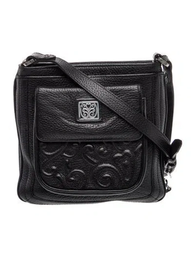 Pre-owned Brighton Leather Crossbody Bag In Black