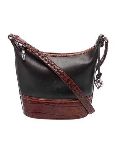 Pre-owned Brighton Leather Crossbody Bag In Black