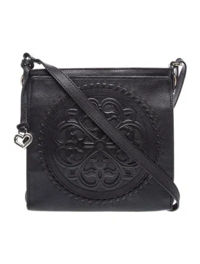 Pre-owned Brighton Leather Crossbody Bag In Black