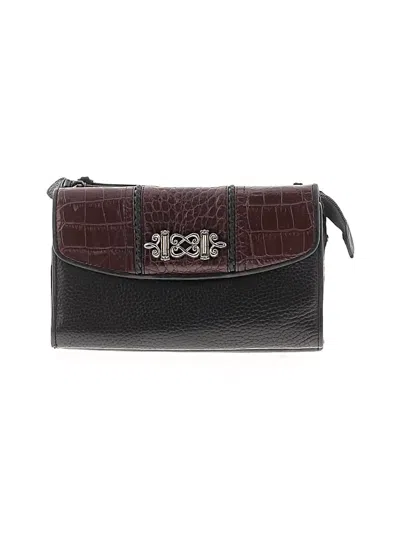 Pre-owned Brighton Leather Crossbody Bag In Black